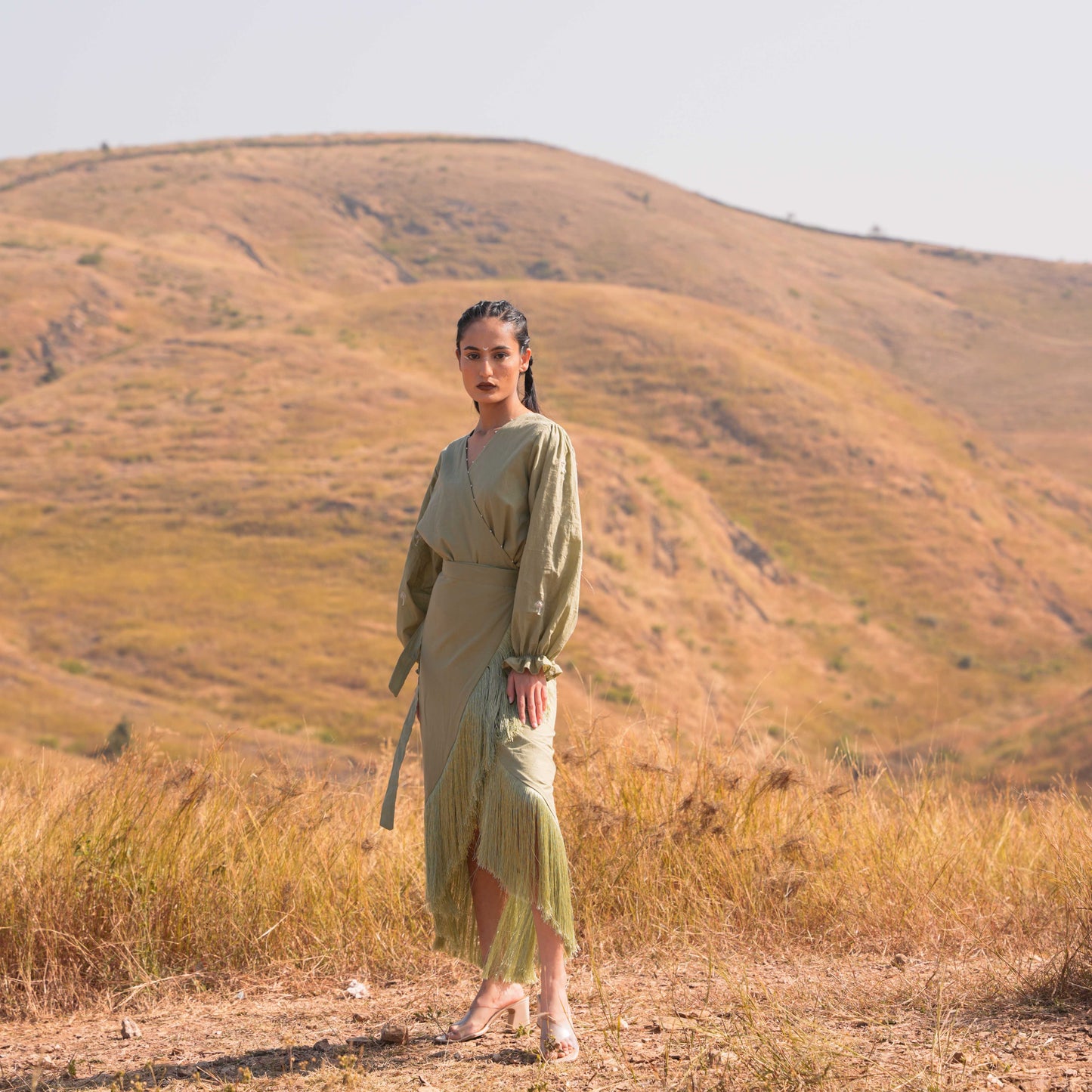 Moon Lit Top and Skirt Set - Green