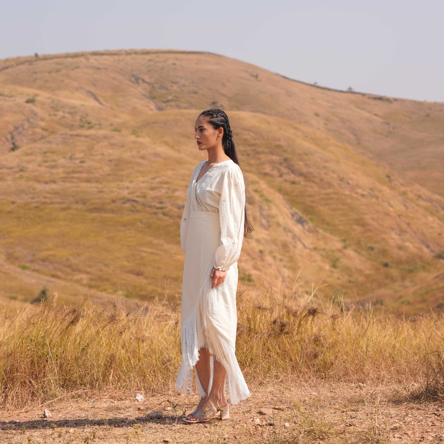 Moon Lit Top and Skirt Set - Beige