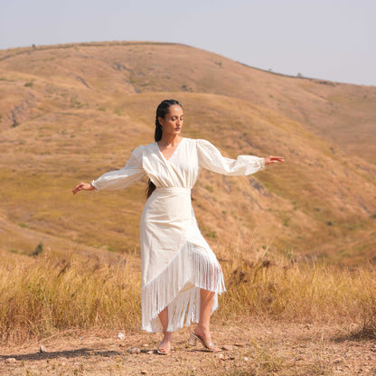 Moon Lit Top and Skirt Set - Beige