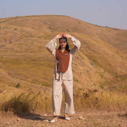 Whisper Wind Shirt and Pant Set - Brown