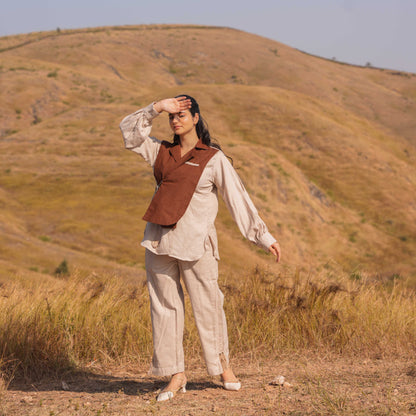 Whisper Wind Shirt and Pant Set - Brown