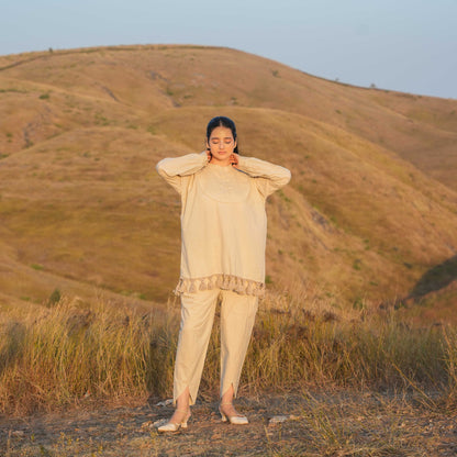 Arlo Top and Pant Co-ord Set Ivory