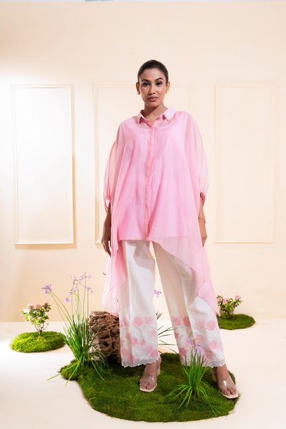 Blush Pink Kaftan Style Chanderi Co-ord Set