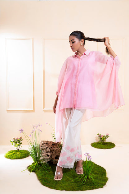 Blush Pink Kaftan Style Chanderi Co-ord Set