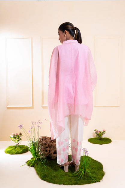 Blush Pink Kaftan Style Chanderi Co-ord Set