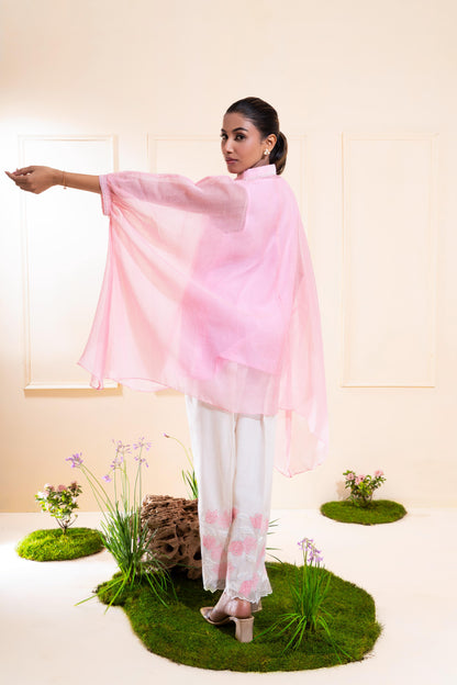 Blush Pink Kaftan Style Chanderi Co-ord Set