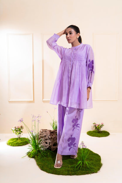 Lilac Smocking Chanderi Co-ord Set