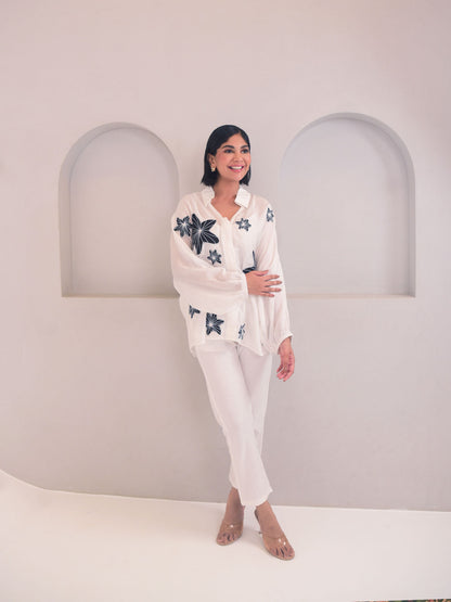 Dana Applique Modal Set - Black