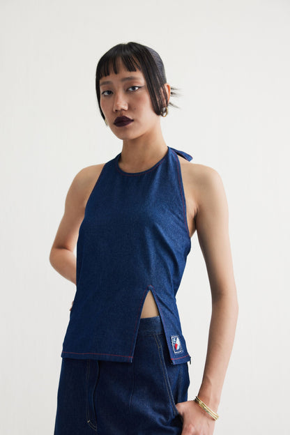 Deepwater Denim Halter Top