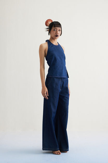 Deepwater Denim Halter Top