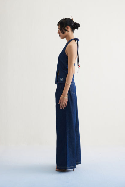Deepwater Denim Halter Top