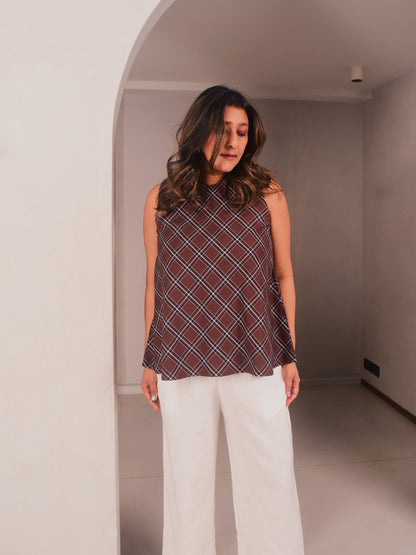 Everyday Top - Brown Checks