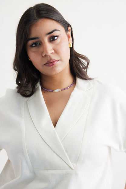 Free As The Ocean Handwoven Twill Top