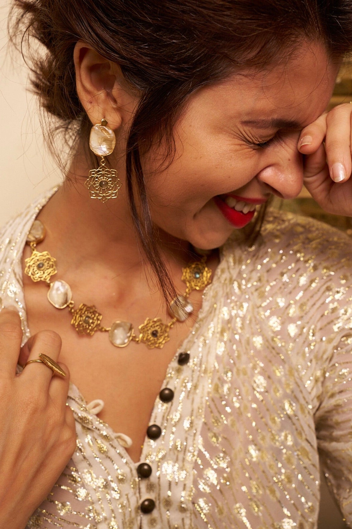 Maharani Mother Of Pearl Necklace