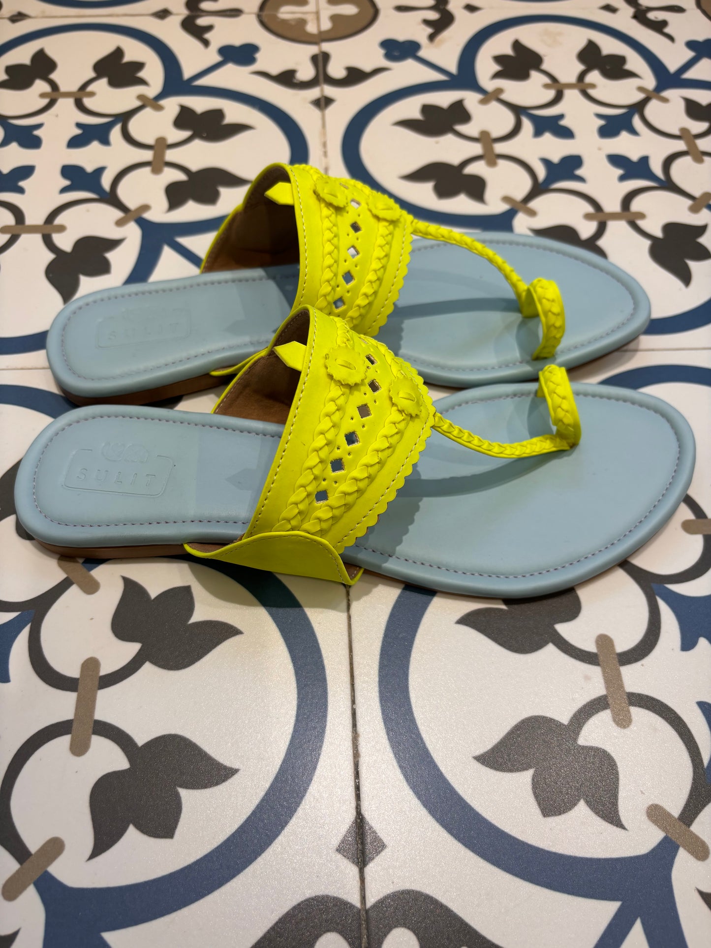 Sky Blue And Neon Yellow