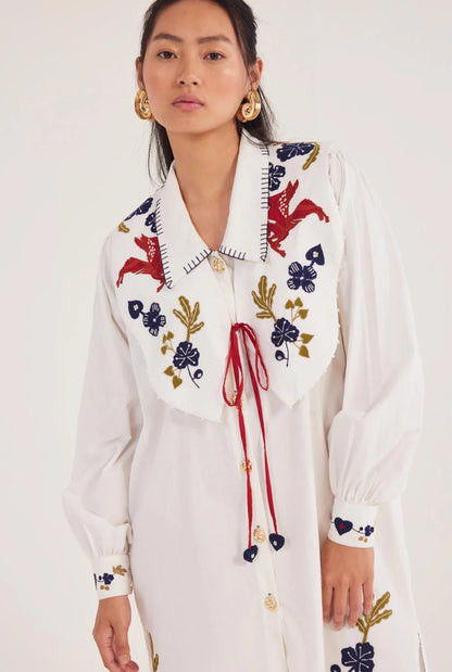 Kiji Embroidered Bib