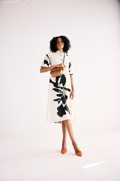 Moonlit Flora Shirt Dress