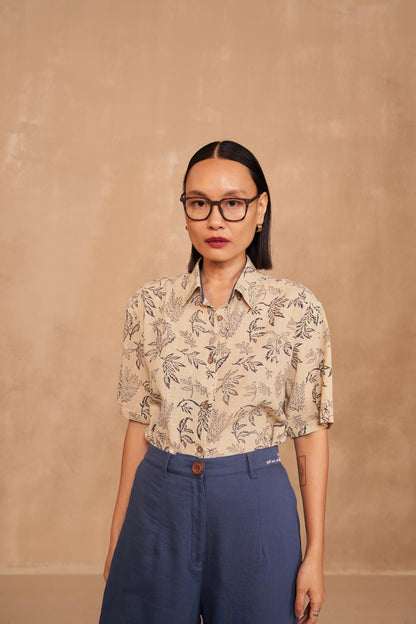 Leafy Palm Handwoven Organic Cotton Unisex Shirt