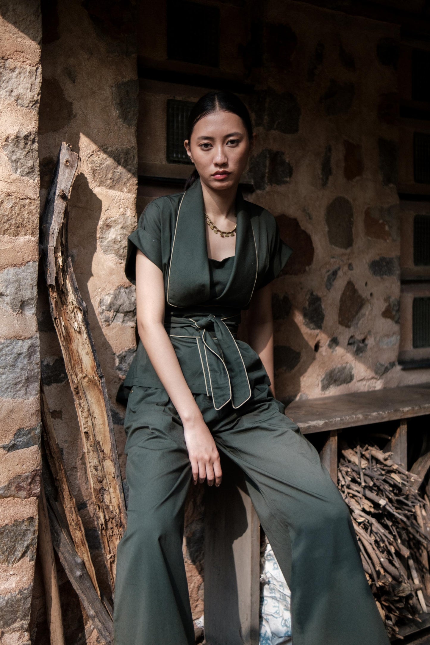 Friday Flared Pants Forest Green