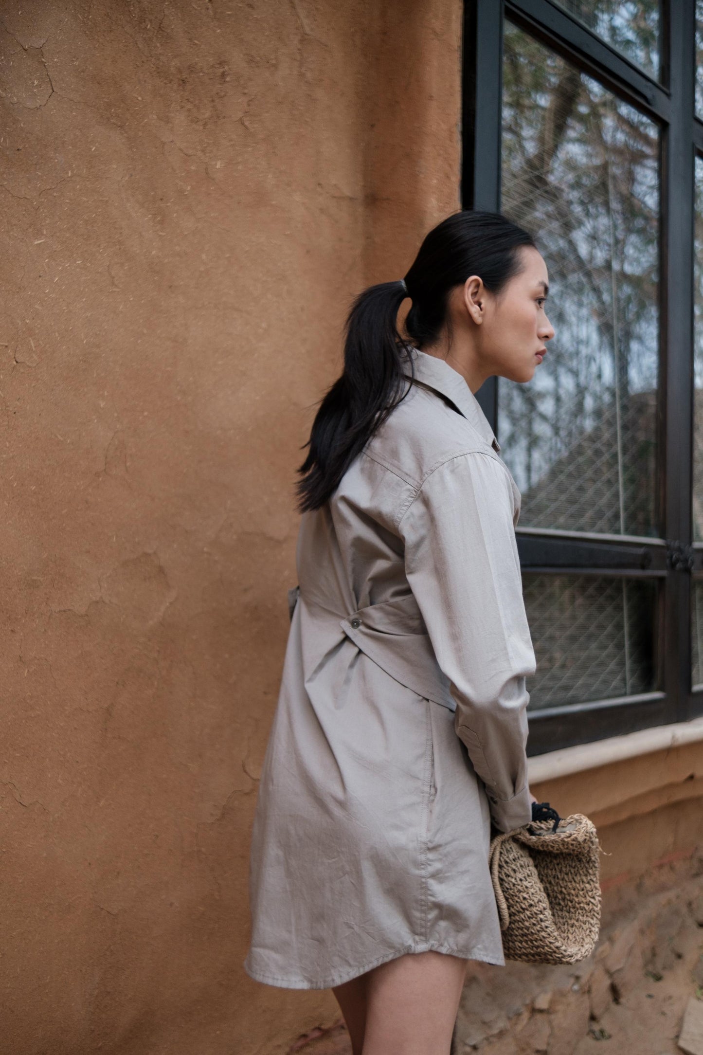 Seattle Wrap Shirt Dress Grey