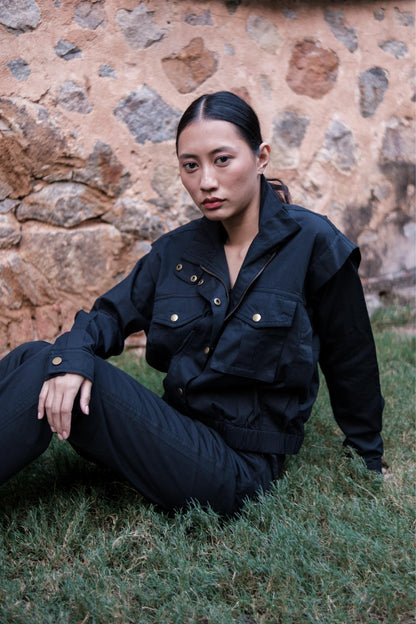 Sheldon Cropped Jacket Black