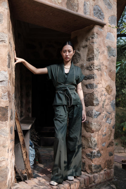 Friday Flared Pants Forest Green