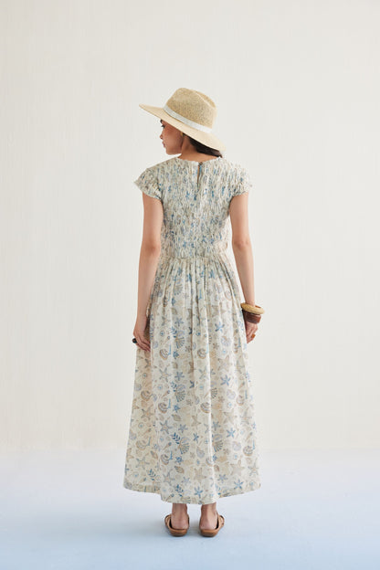 Pearly Ocean Handwoven Kala Cotton Maxi Dress