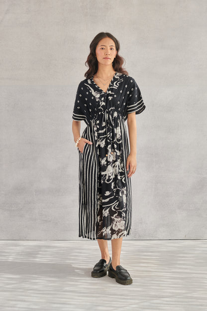 Kai Black Printed Kaftan Dress