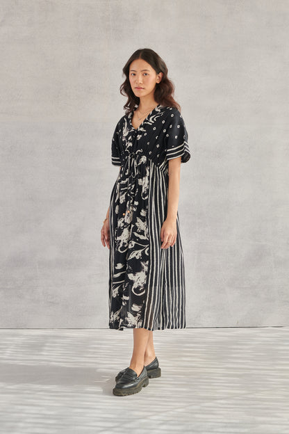 Kai Black Printed Kaftan Dress