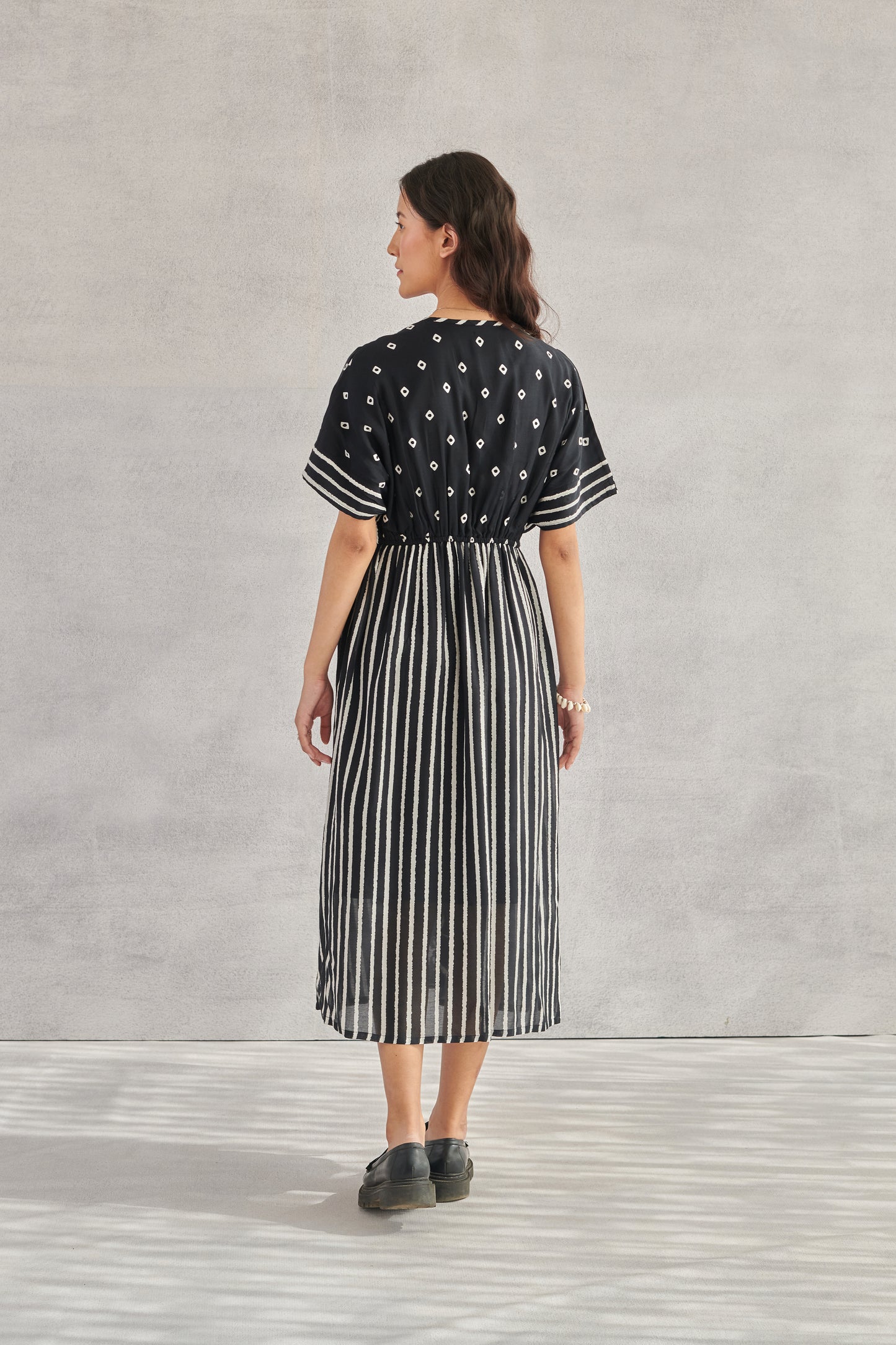 Kai Black Printed Kaftan Dress