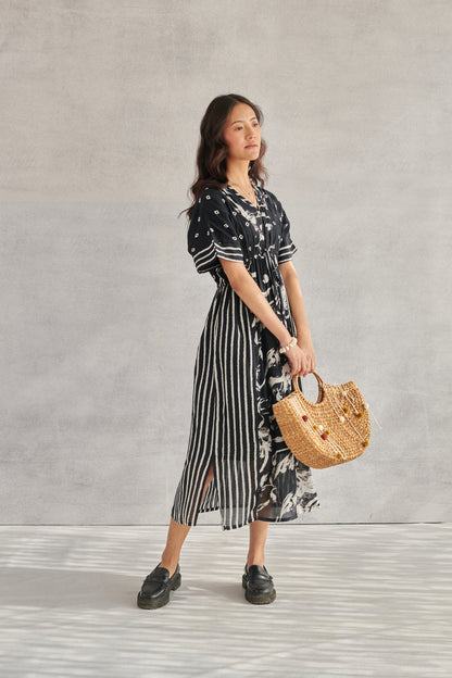 Kai Black Printed Kaftan Dress