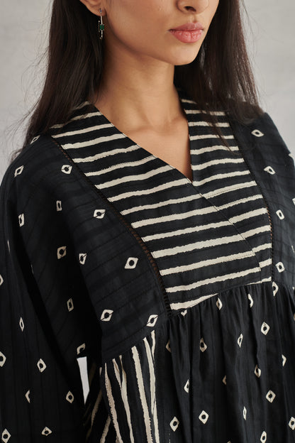 Luna Black Printed Top