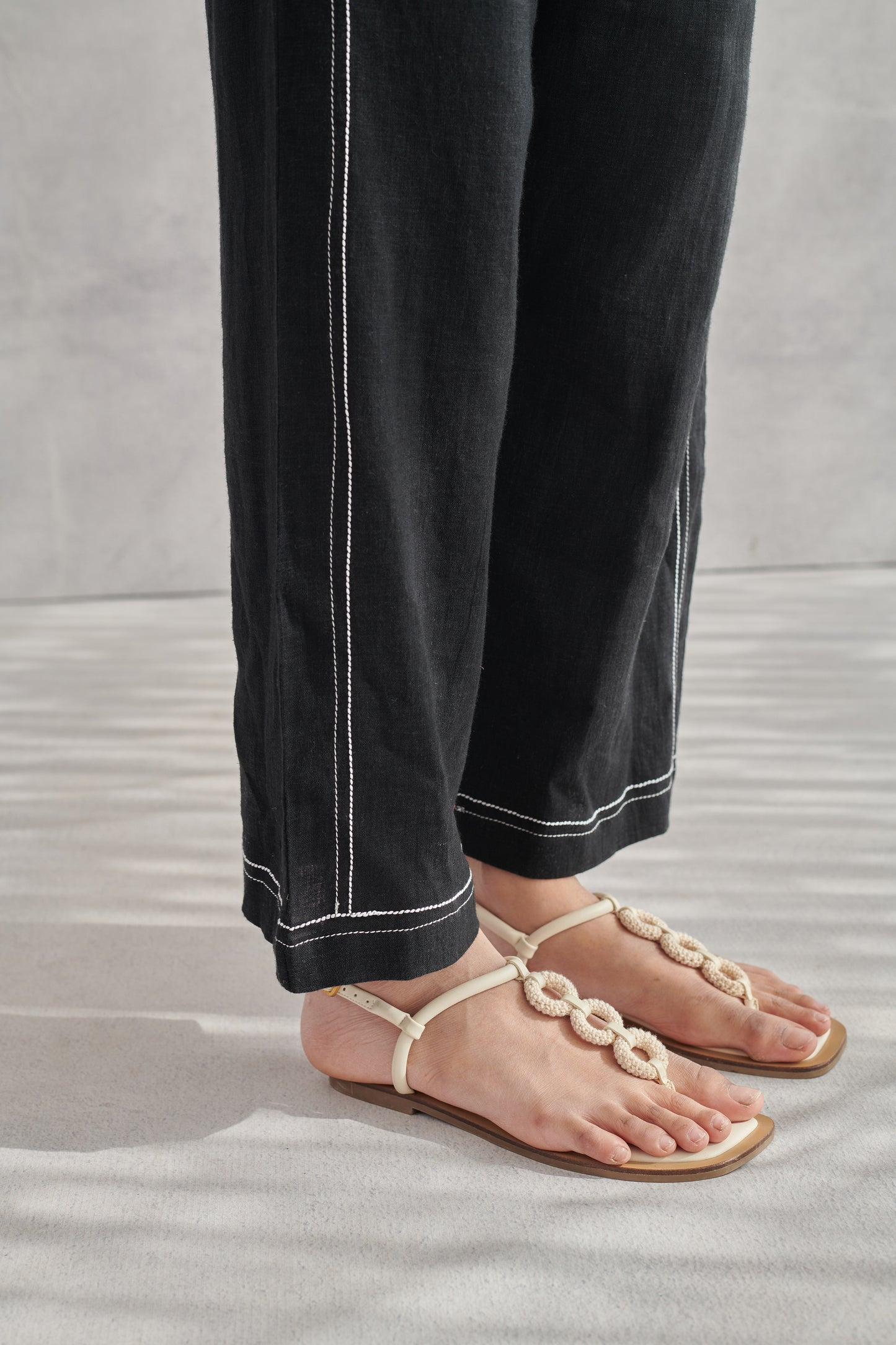 Glide Black Linen Pants