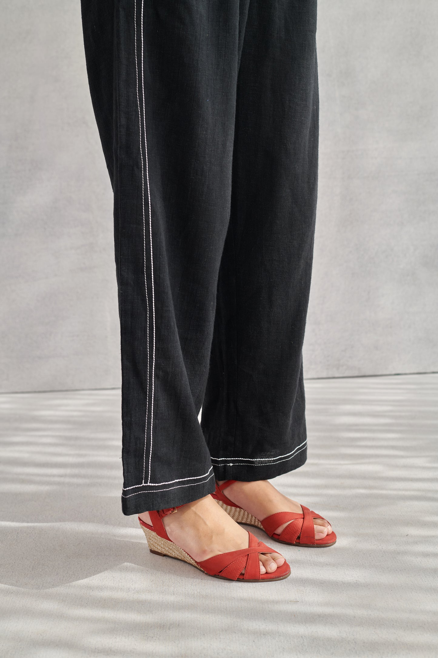 Glide Black Linen Pants