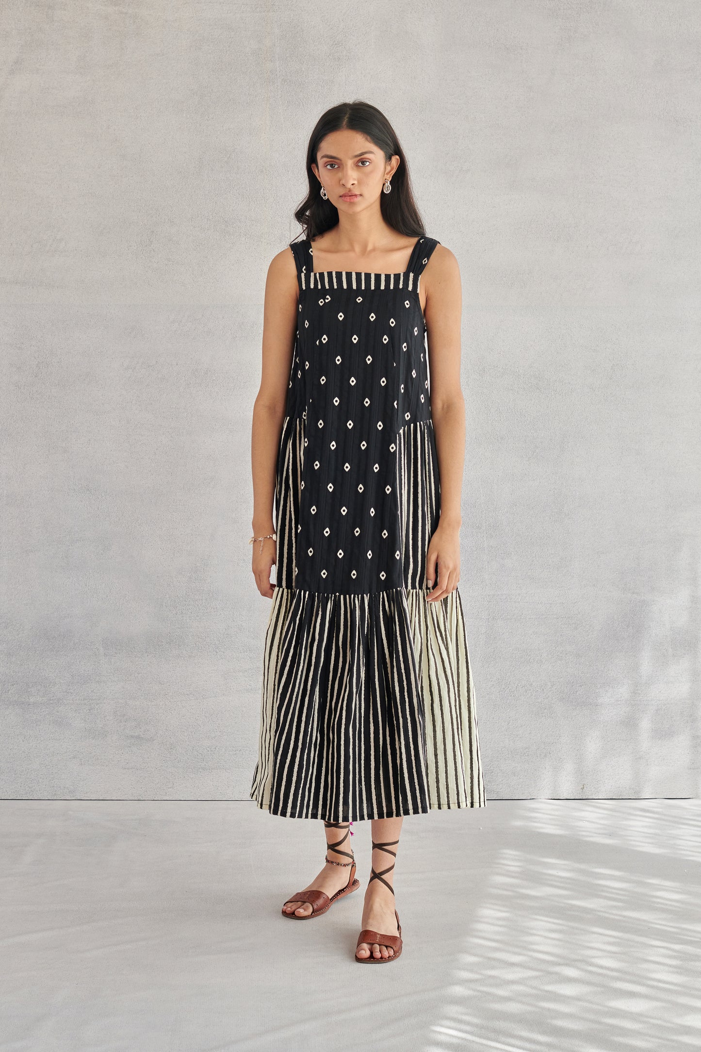 Zuri Black & White Strappy Dress