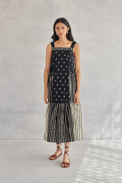 Zuri Black & White Strappy Dress