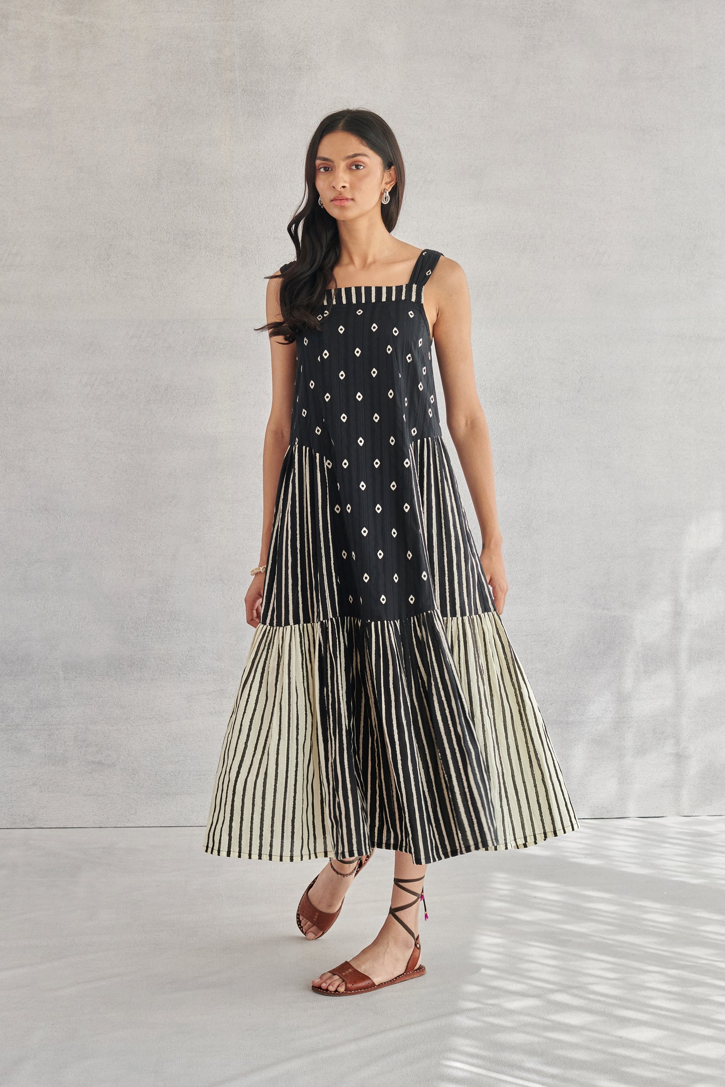 Zuri Black & White Strappy Dress