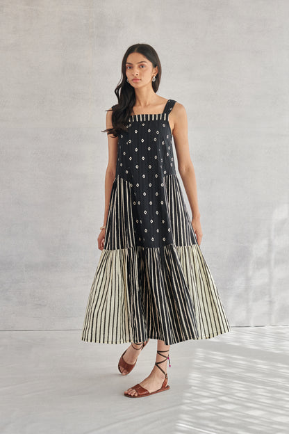 Zuri Black & White Strappy Dress