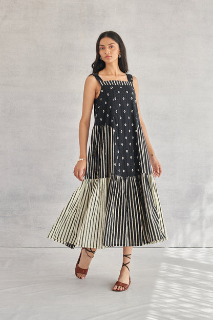Zuri Black & White Strappy Dress