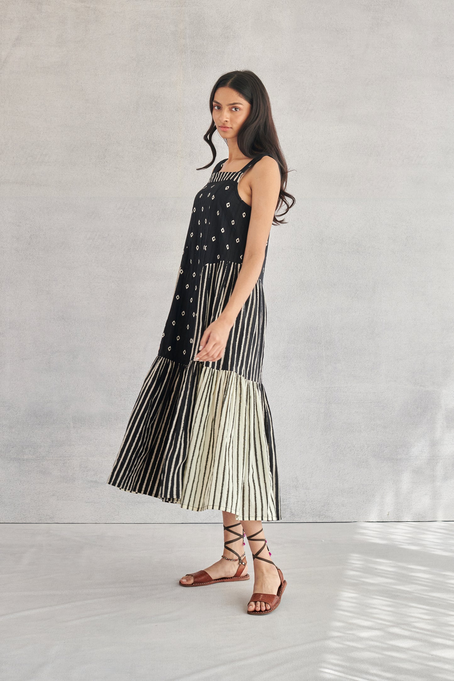 Zuri Black & White Strappy Dress