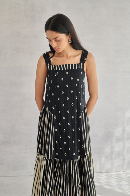 Zuri Black & White Strappy Dress