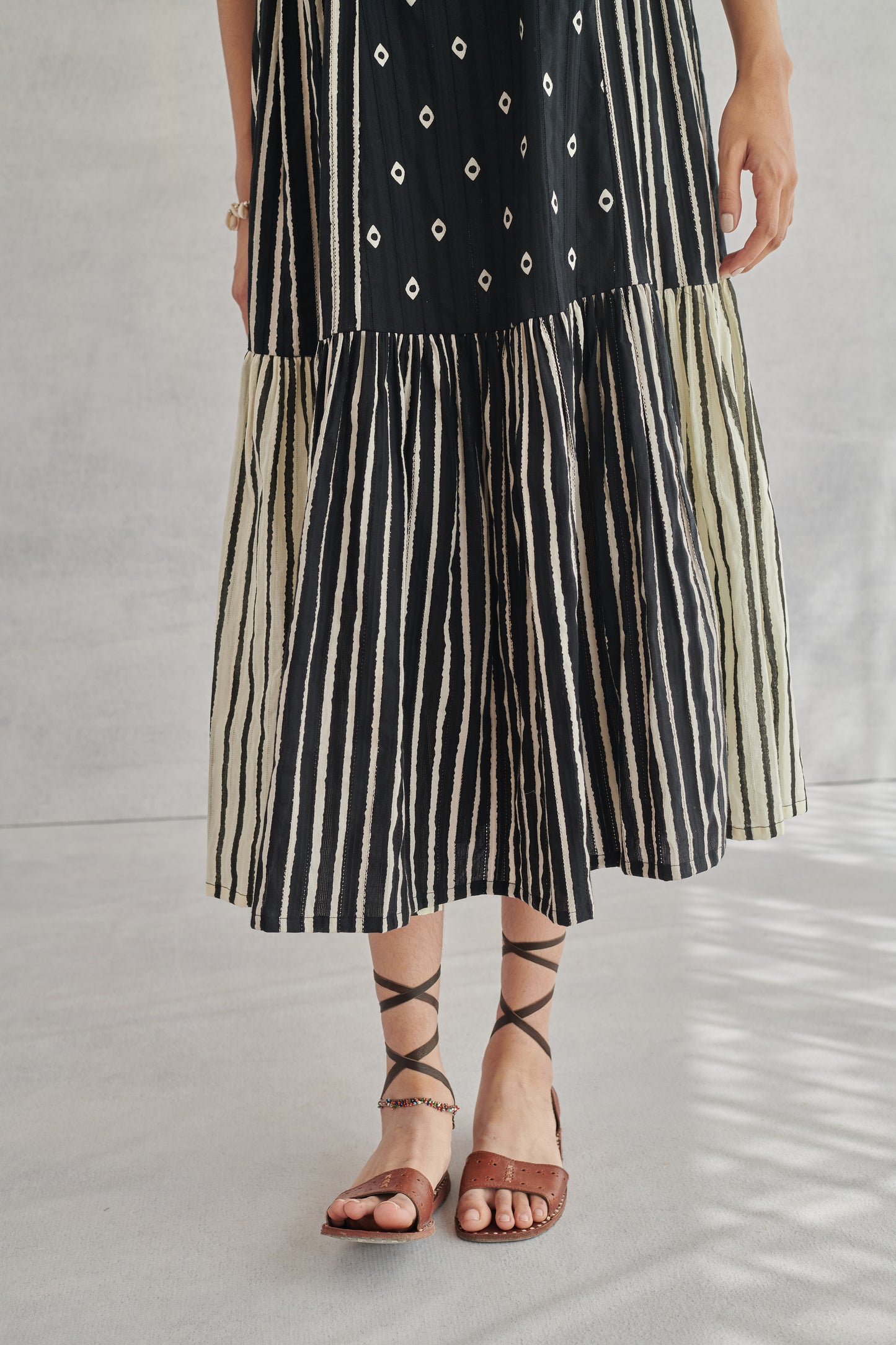 Zuri Black & White Strappy Dress