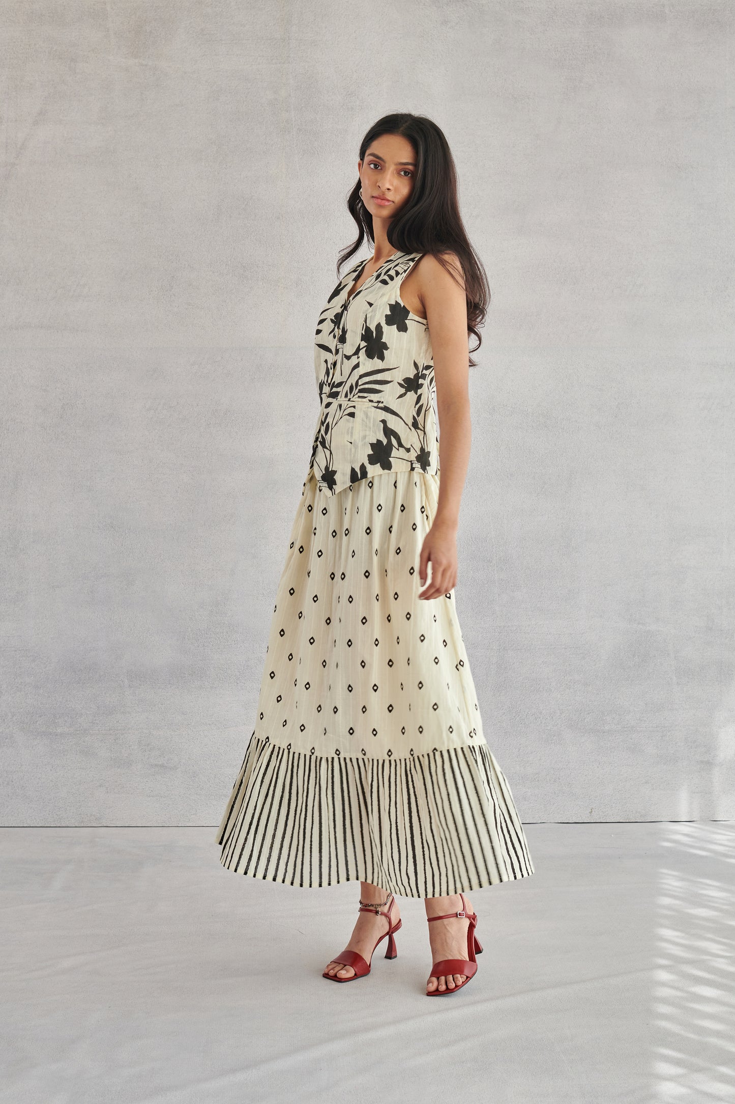 Willow Creme Gathered Skirt