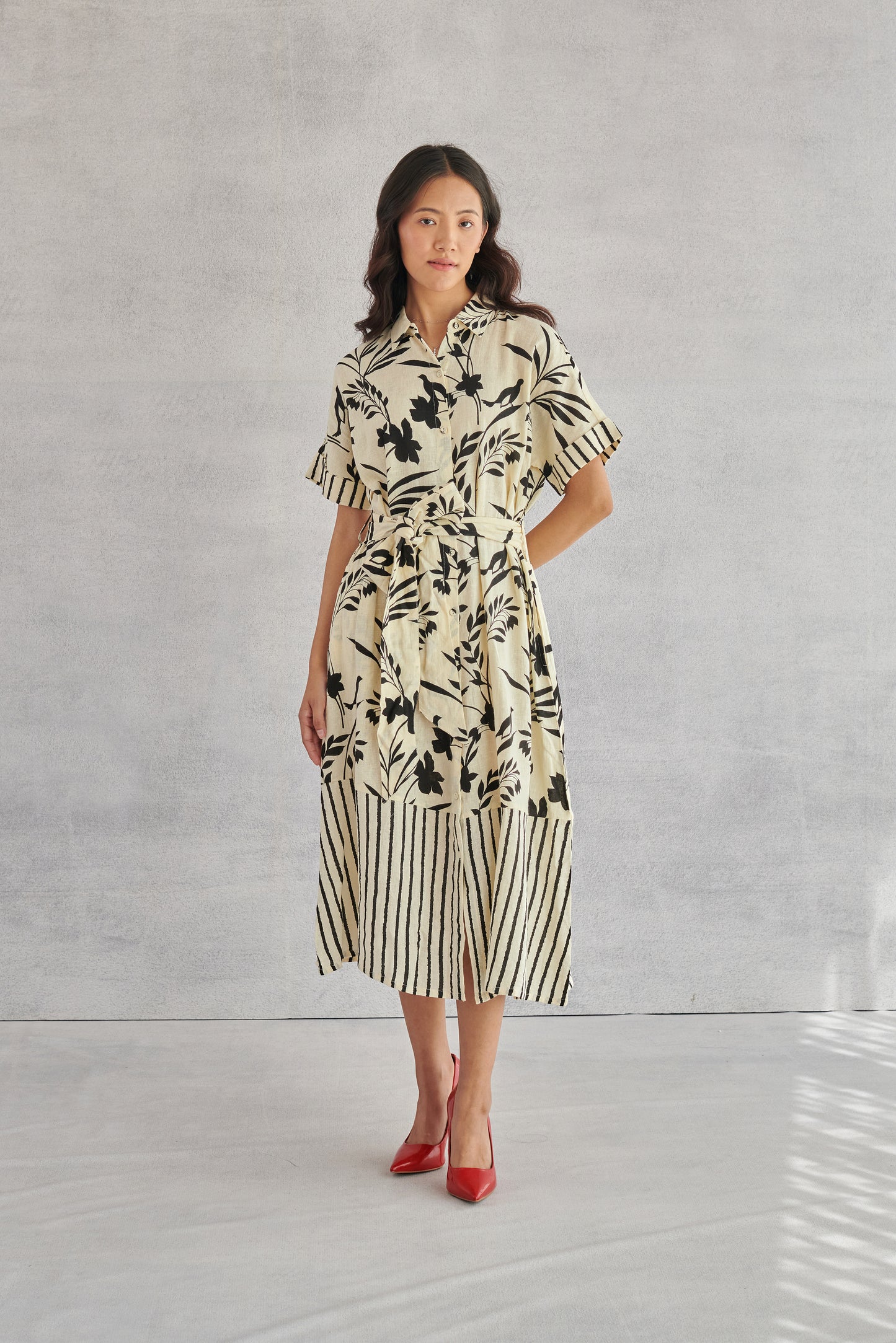Stella Creme Printed Shirt Dress