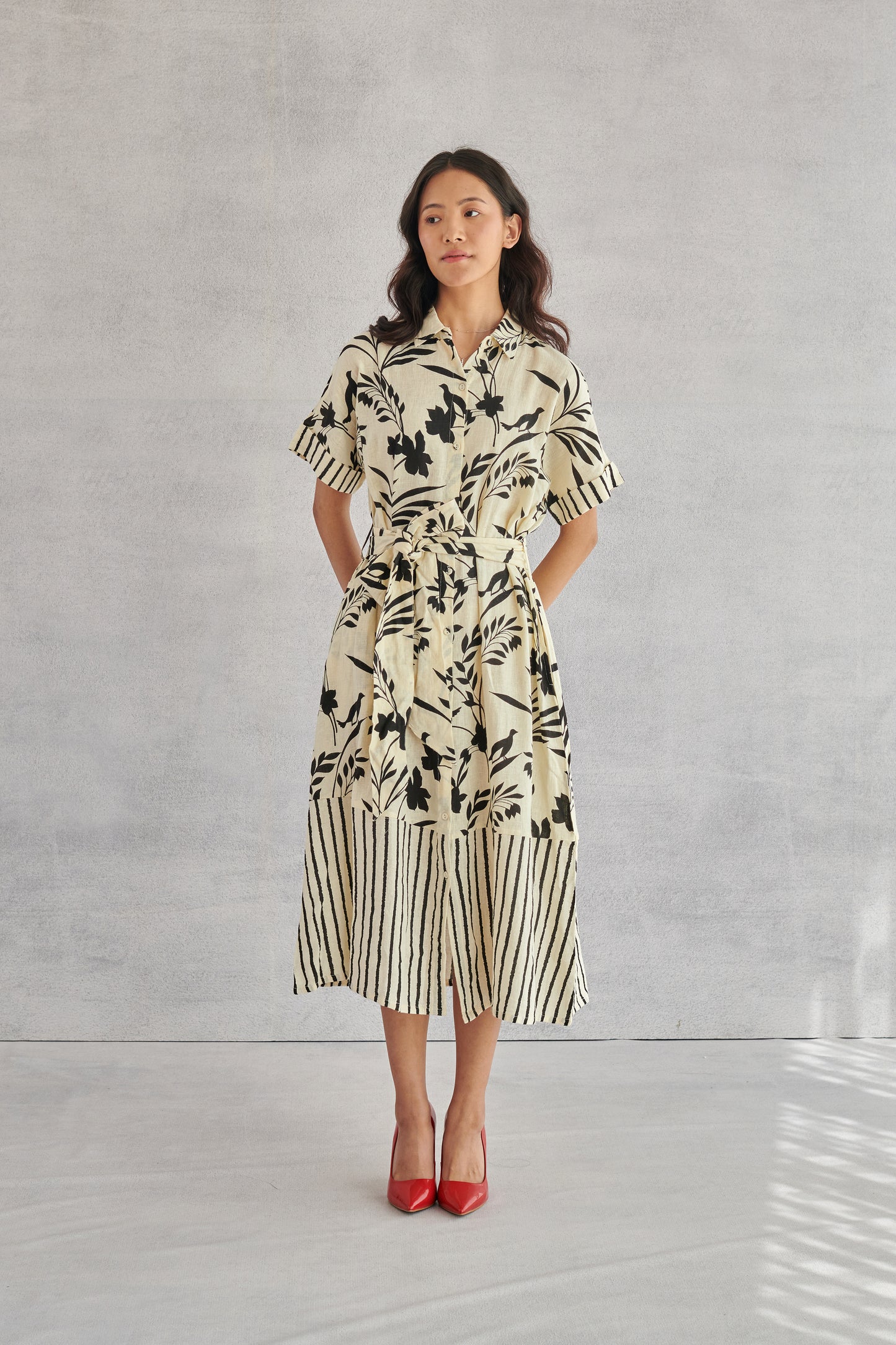Stella Creme Printed Shirt Dress