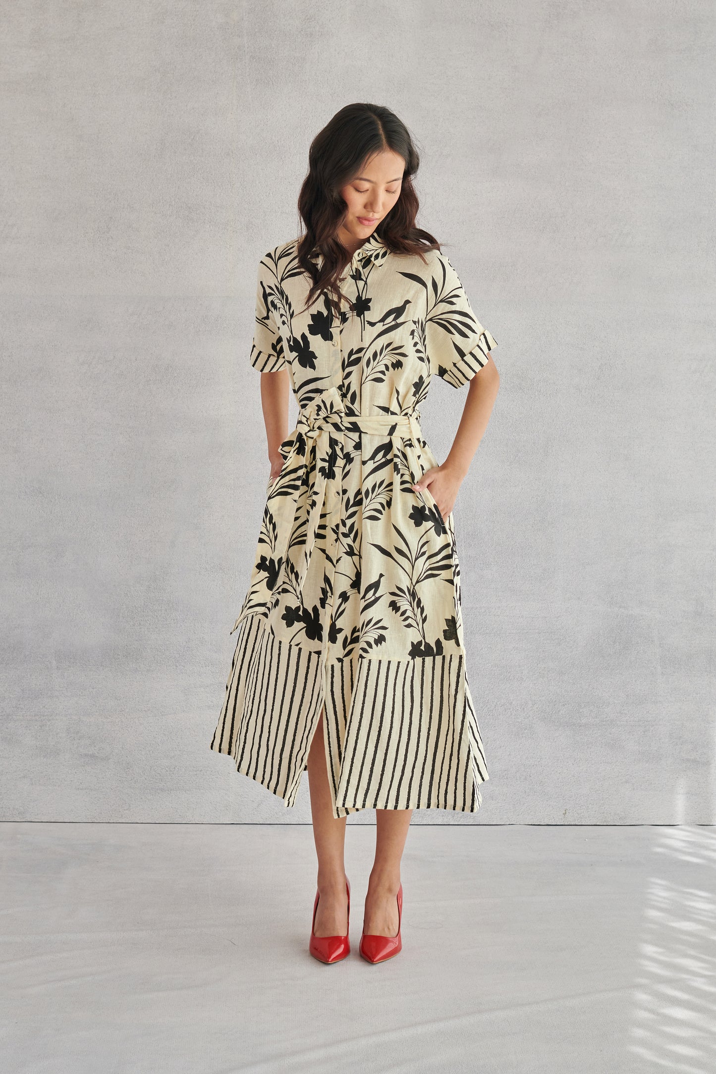 Stella Creme Printed Shirt Dress