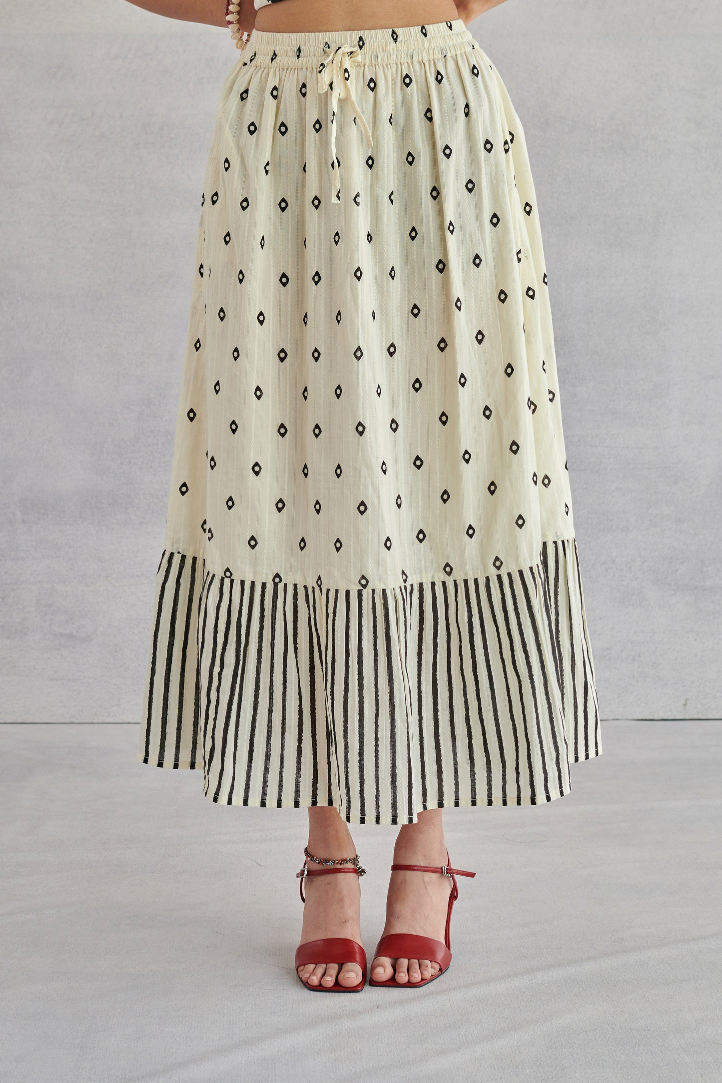 Willow Creme Gathered Skirt