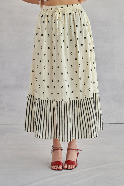 Willow Creme Gathered Skirt