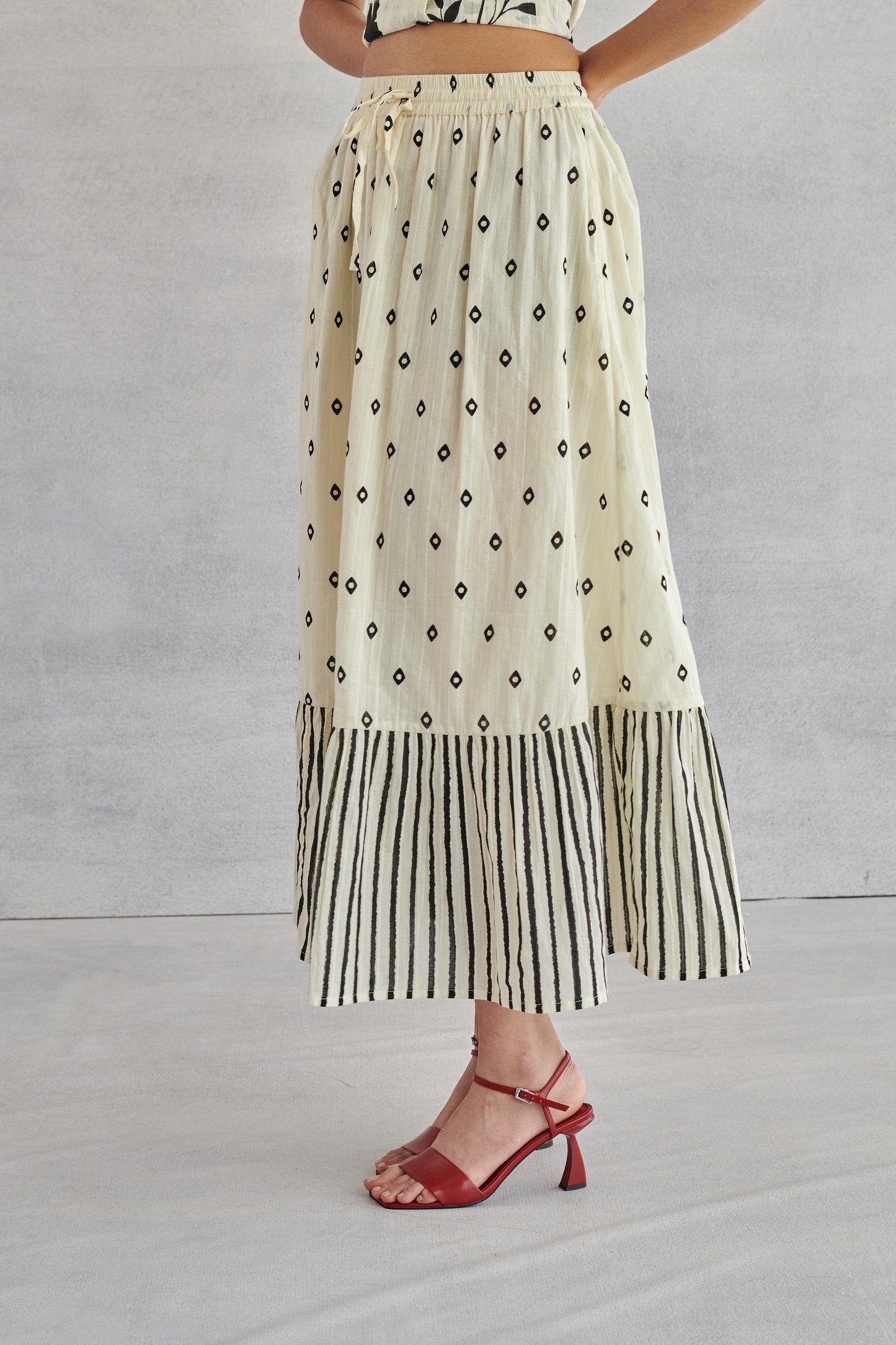 Willow Creme Gathered Skirt