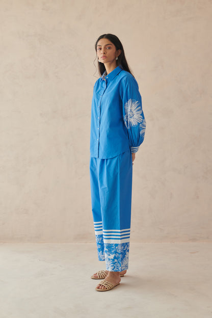 Glide Blue Placement Border Pants